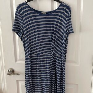 Ladies Talbots dress blue striped